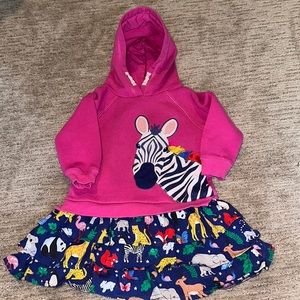 Girls Mini Boden sz 3-4yo sweatshirt 🦓 appliqué dress EUC